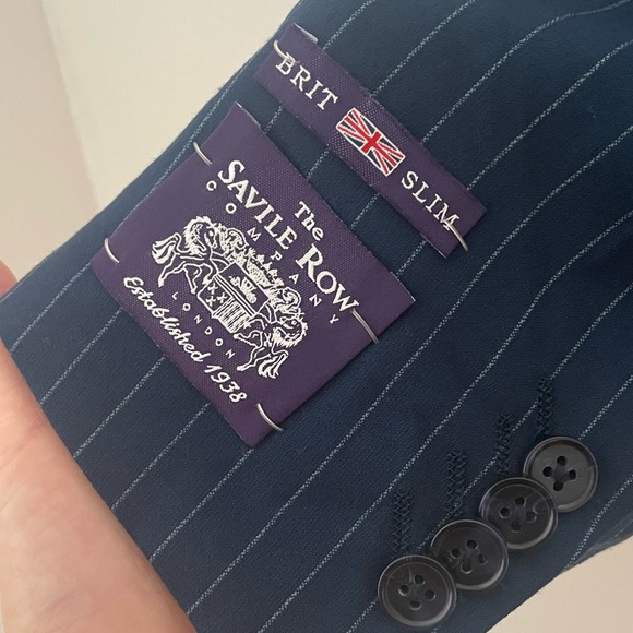 NWT Saville Row Striped Blazer - Model Hixon - Brit Slim SIZE 40R - Picture 7 of 7